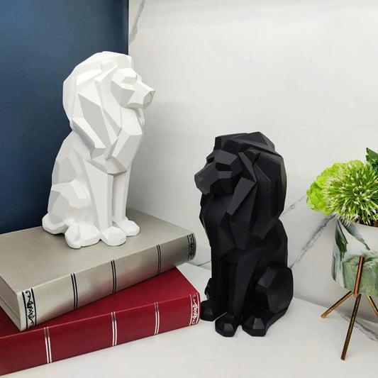 Lion Figurine Nordic Style Animal Sculpture Resin Lion Statue Home Offic... — Gift Idea