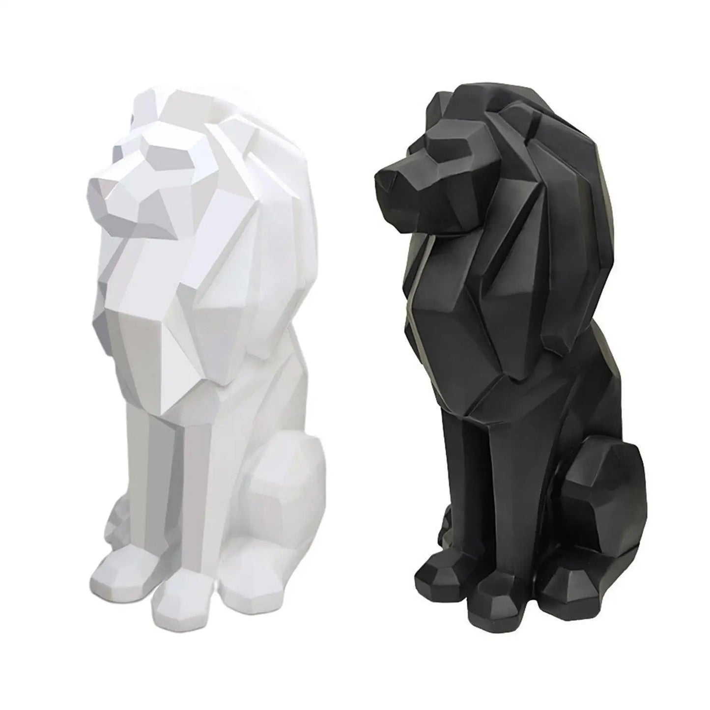 Lion Figurine Nordic Style Animal Sculpture Resin Lion Statue Home Offic... — View 3