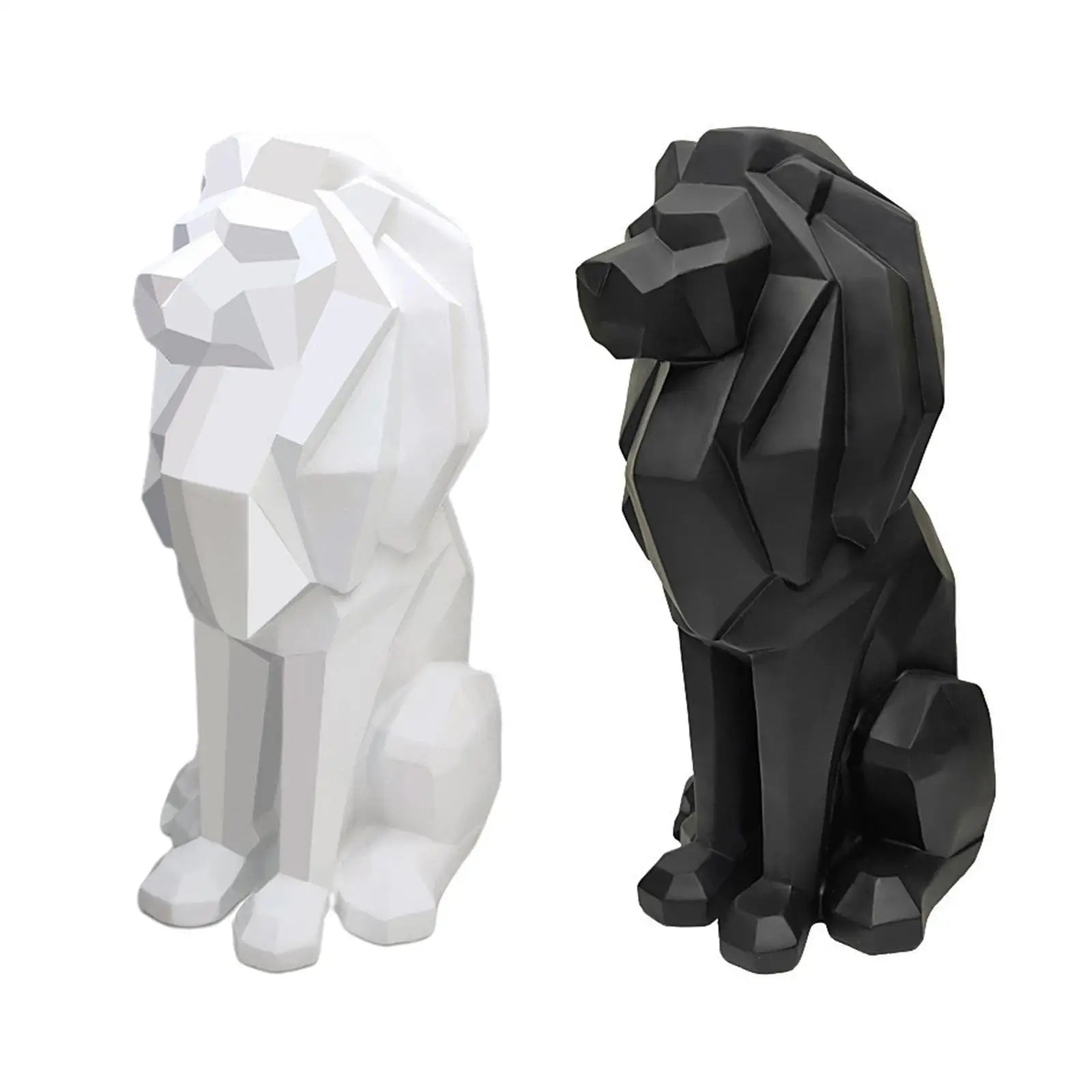 Lion Figurine Nordic Style Animal Sculpture Resin Lion Statue Home Offic... — View 3