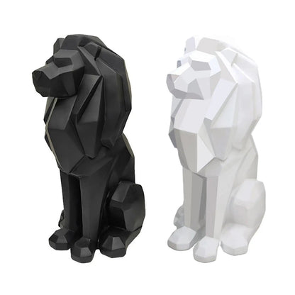 Lion Figurine Nordic Style Animal Sculpture Resin Lion Statue Home Offic... — View 4