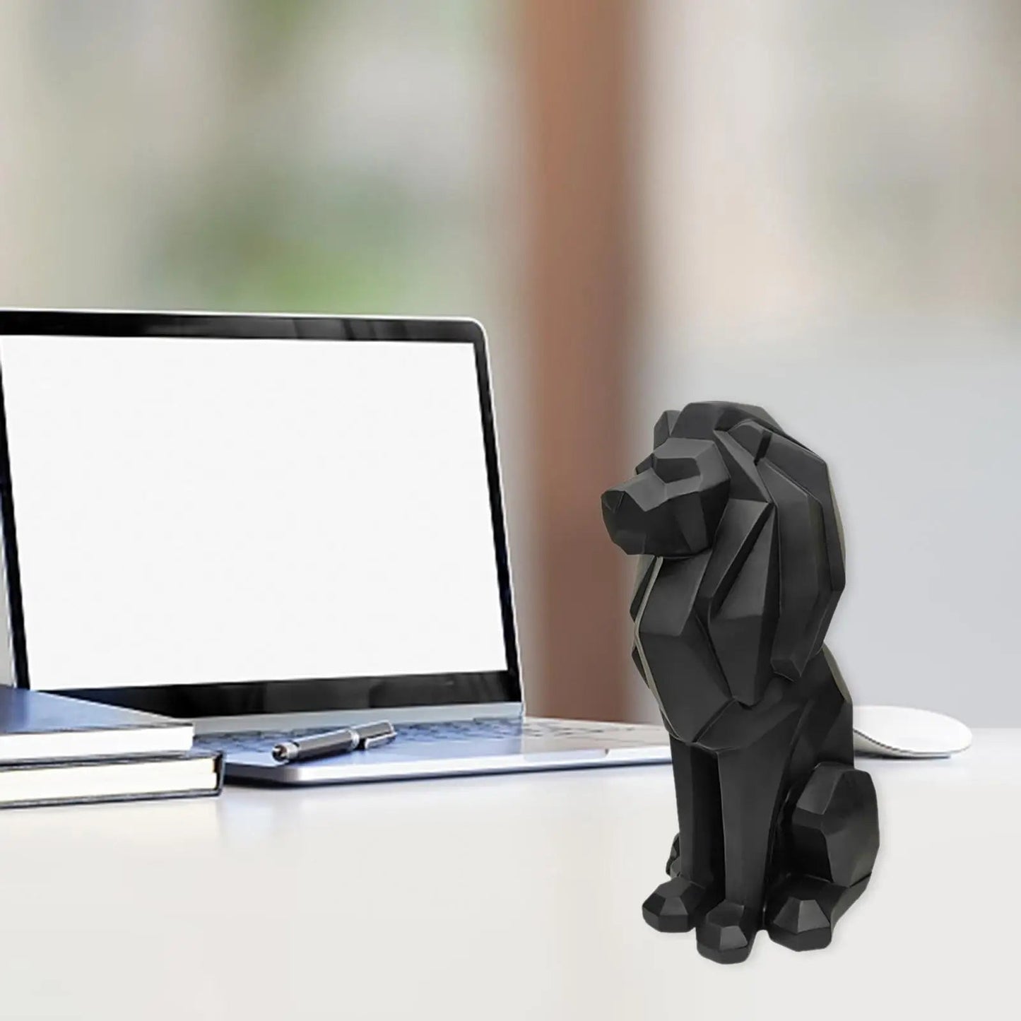 Lion Figurine Nordic Style Animal Sculpture Resin Lion Statue Home Offic... — View 7