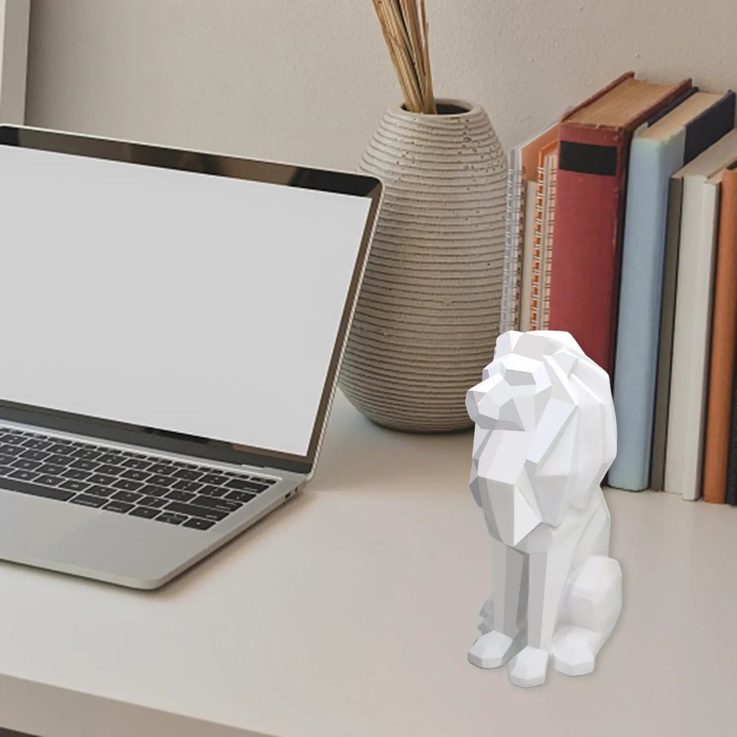 Lion Figurine Nordic Style Animal Sculpture Resin Lion Statue Home Offic... — View 8
