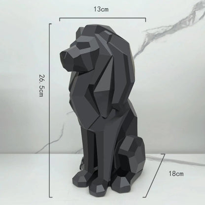 Lion Figurine Nordic Style Animal Sculpture Resin Lion Statue Home Offic... — View 6