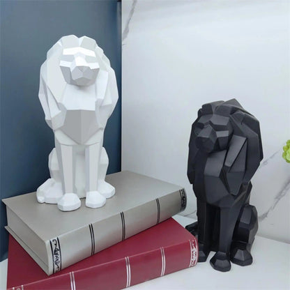 Lion Figurine Nordic Style Animal Sculpture Resin Lion Statue Home Offic... — View 5