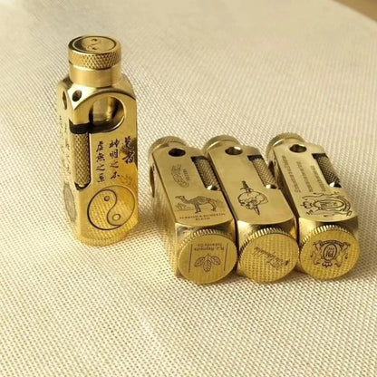 Luxury Heavy - Duty Trench Unique Chinese Themed Brass Lighter - Homebound Essentials