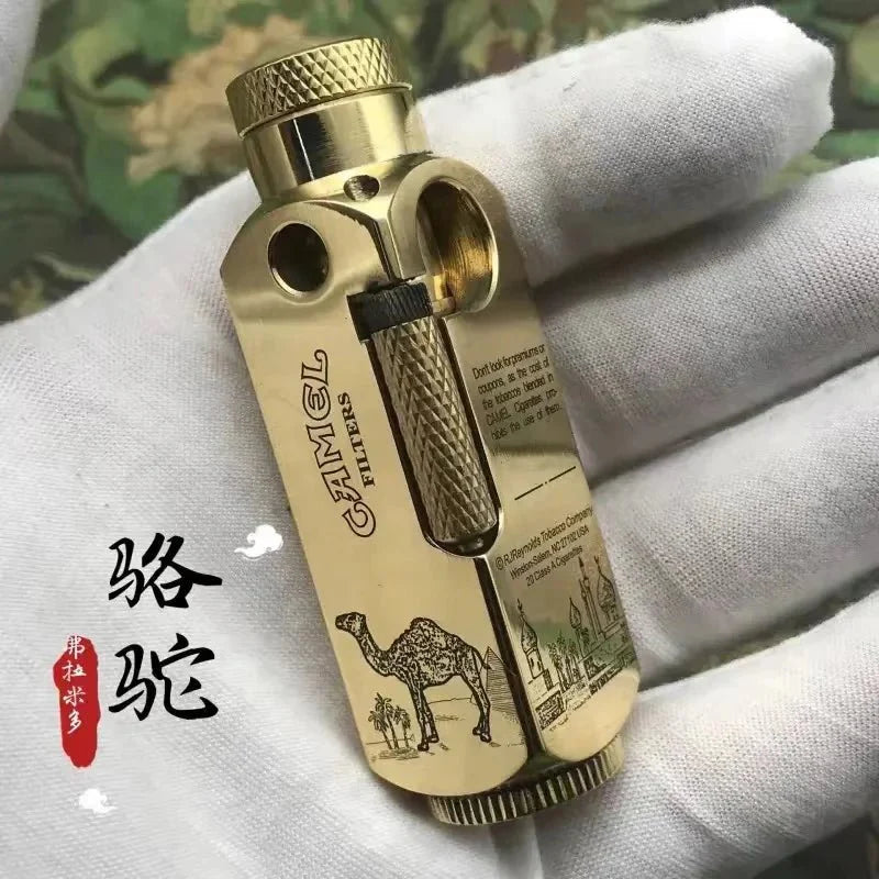 Luxury Heavy - Duty Trench Unique Chinese Themed Brass Lighter - Homebound Essentials