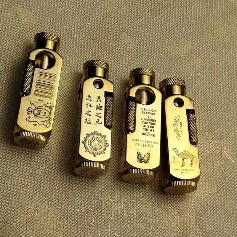 Luxury Heavy - Duty Trench Unique Chinese Themed Brass Lighter - Homebound Essentials