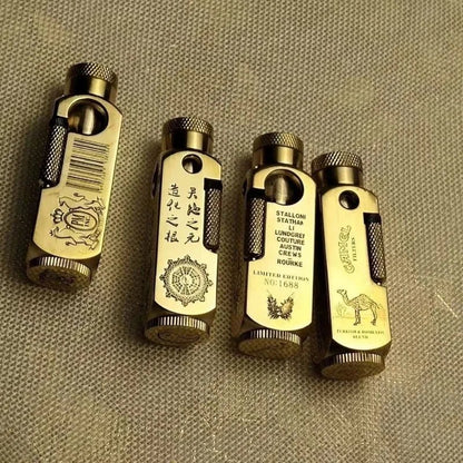 Luxury Heavy - Duty Trench Unique Chinese Themed Brass Lighter - Homebound Essentials