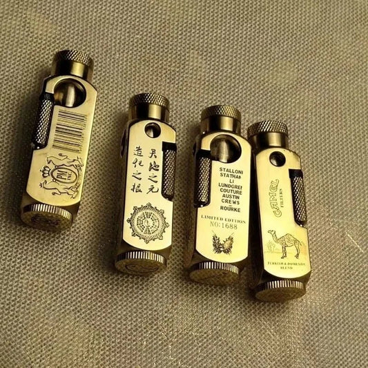 Luxury Heavy - Duty Trench Unique Chinese Themed Brass Lighter - Homebound Essentials
