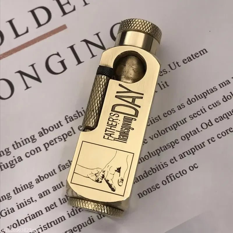 Luxury Heavy - Duty Trench Unique Japanese Themed Brass Lighter - Homebound Essentials