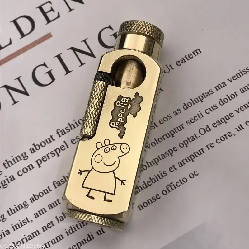 Luxury Heavy - Duty Trench Unique Japanese Themed Brass Lighter - Homebound Essentials