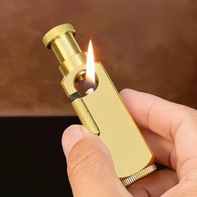 Luxury Japanese Brass Lighter – Premium Heavy-Duty Windproof Pocket Lighter — View 3