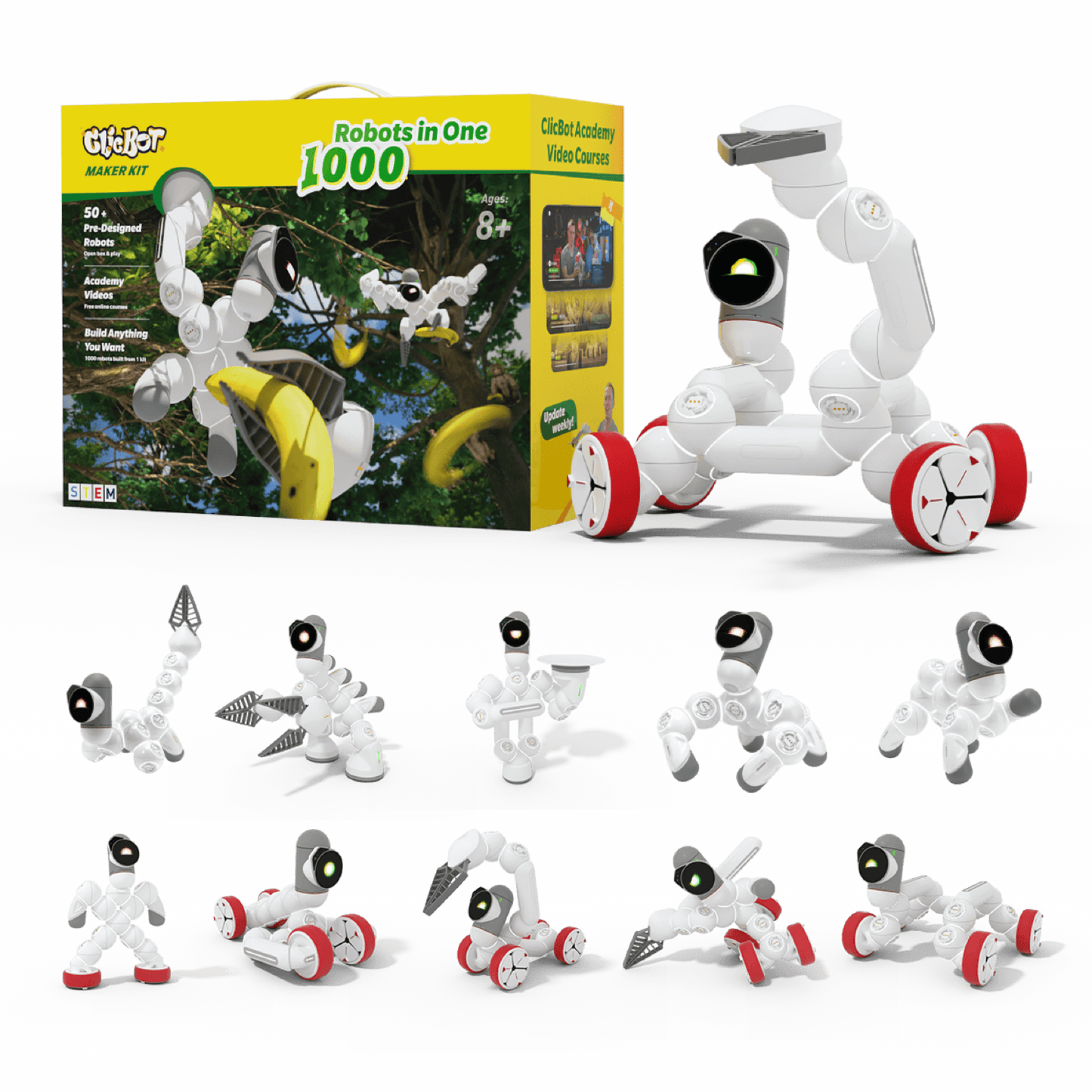 ClicBot Modular Coding Robot — Buildable, Programmable, STEM Learning Robot