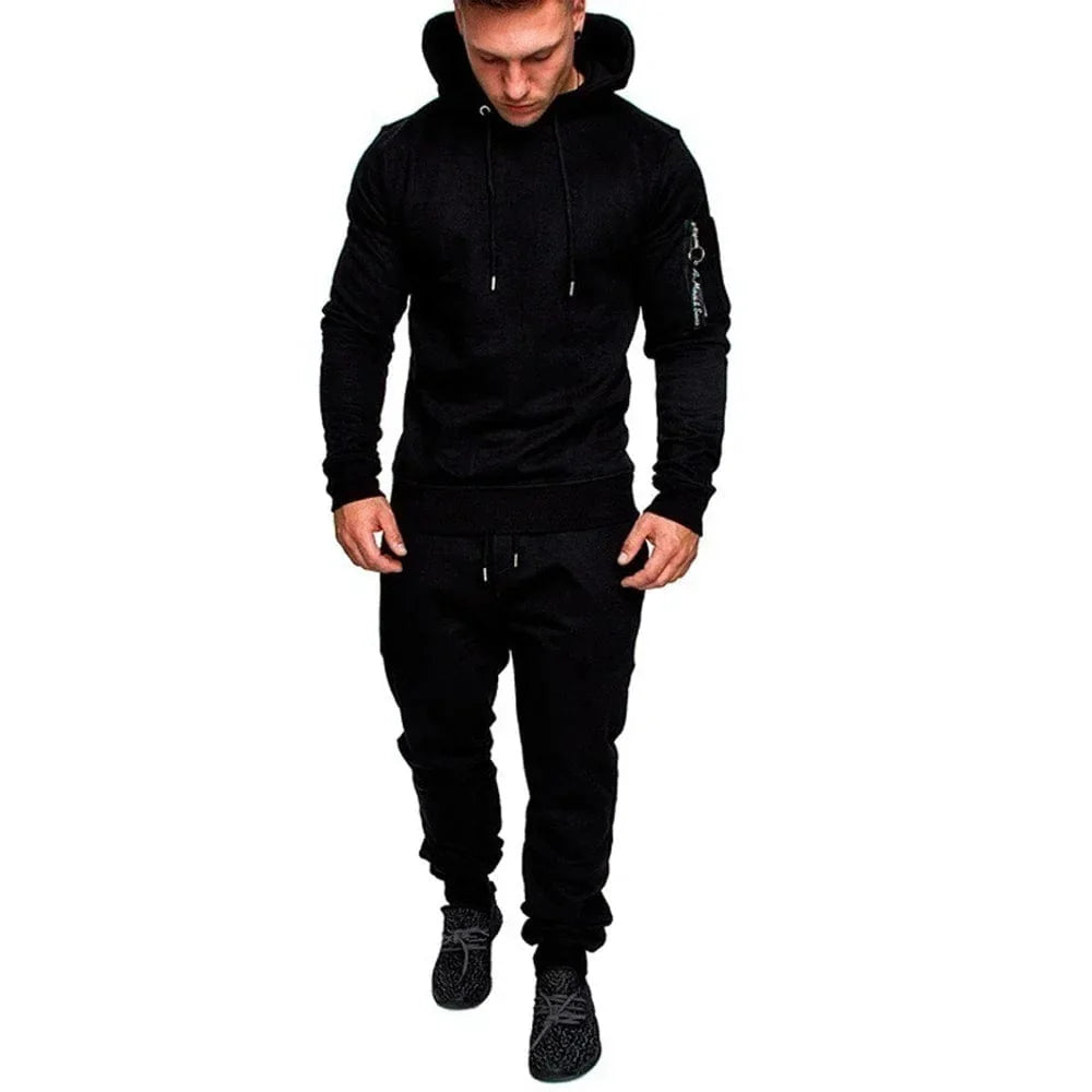 Men's Camouflage Tracksuit | Two - Piece Set with Sports Hoodie & Pants | Outdoor Sports Suit | Casual Jogging Sweatshirt Outfit - Homebound Essentials