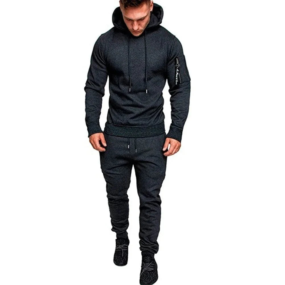 Men's Camouflage Tracksuit | Two - Piece Set with Sports Hoodie & Pants | Outdoor Sports Suit | Casual Jogging Sweatshirt Outfit - Homebound Essentials