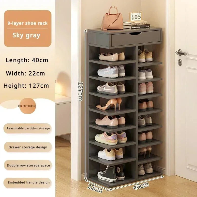 Multilayer Shoe Cabinet with Top Drawer Organizer: Space - Saving Home Furniture - Homebound Essentials