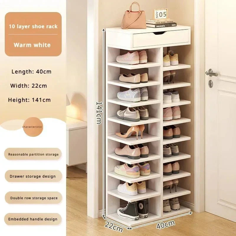 Multilayer Shoe Cabinet with Top Drawer Organizer: Space - Saving Home Furniture - Homebound Essentials