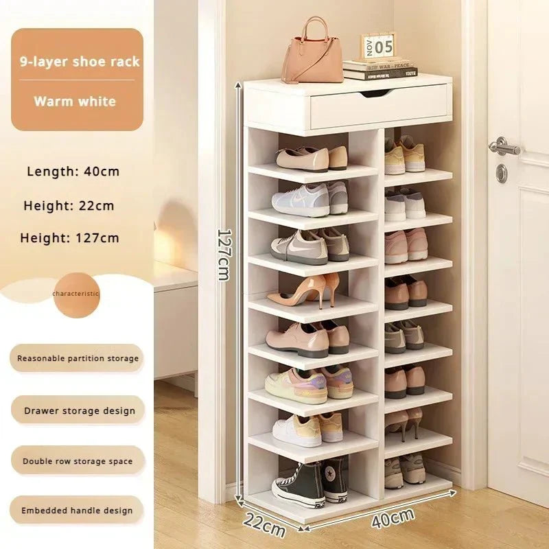 Multilayer Shoe Cabinet with Top Drawer Organizer: Space - Saving Home Furniture - Homebound Essentials