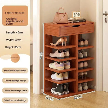 Multilayer Shoe Cabinet with Top Drawer Organizer: Space - Saving Home Furniture - Homebound Essentials