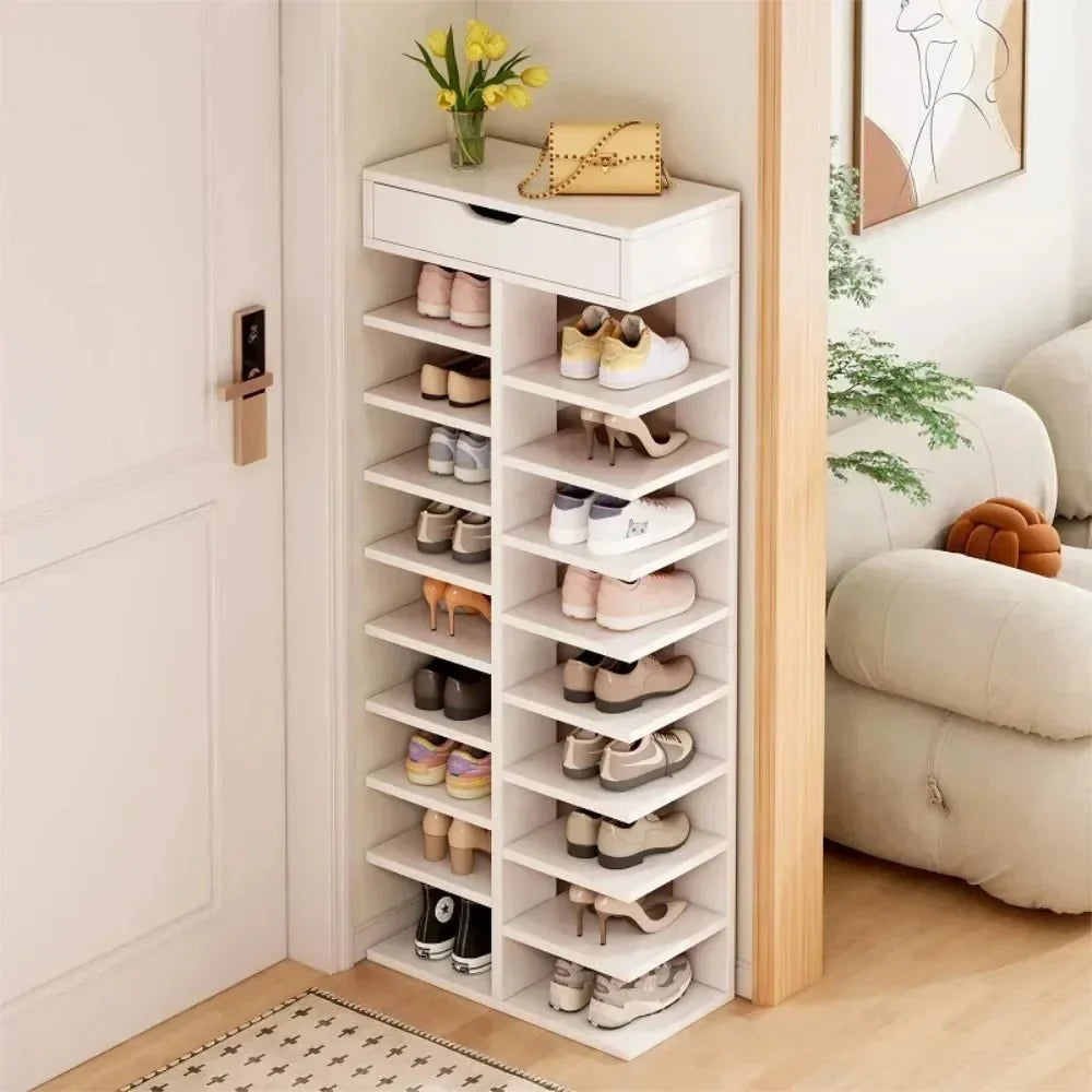 Multilayer Shoe Cabinet with Top Drawer Organizer: Space - Saving Home Furniture - Homebound Essentials