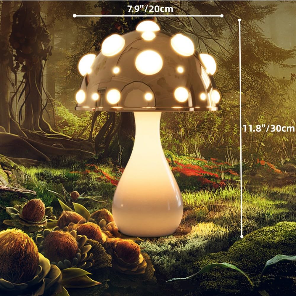 Mushroom Table Lamp with Touch Dimming | LED Bedroom Desk Night Light - GiftWave.co