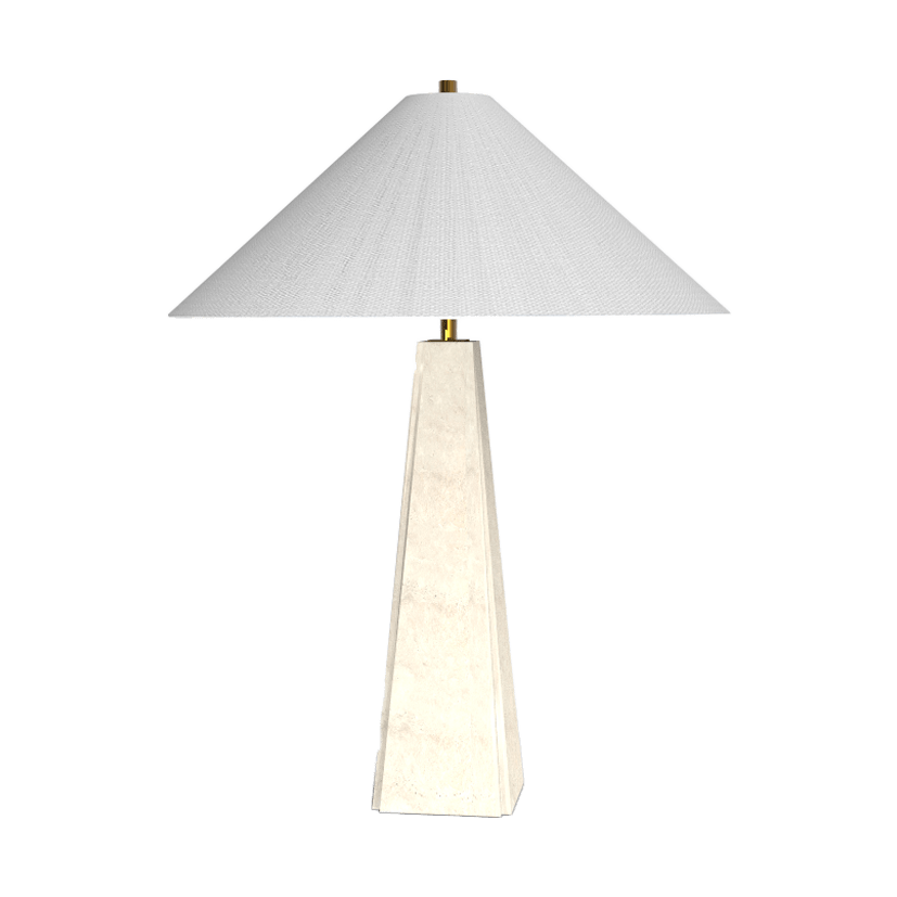 Nordic Wabi - Sabi Table Lamp Natural Stone Base Linen Shade Minimalist Japandi Bedside Desk Light - GiftWave.co
