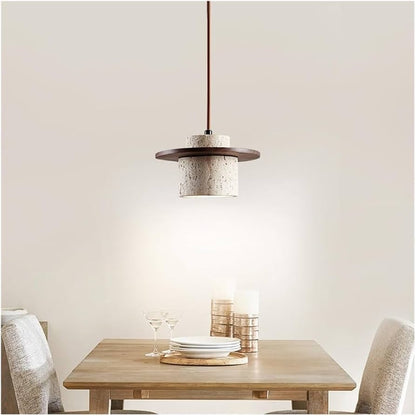 Nordic Wabi - Sabi Table Lamp Natural Stone Base Linen Shade Minimalist Japandi Bedside Desk Light - GiftWave.co