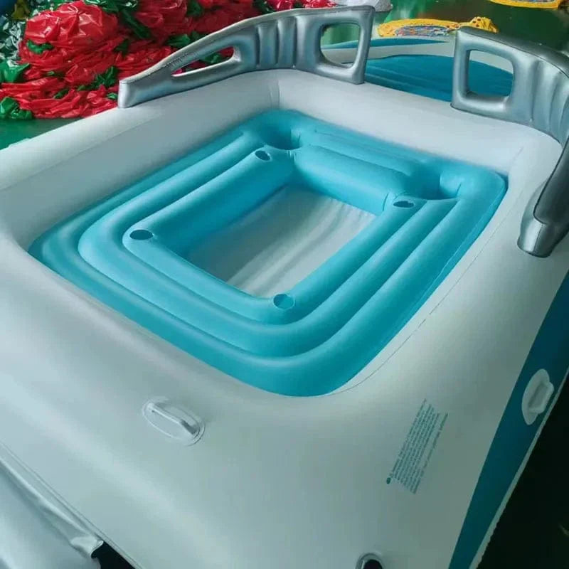 ParadiseDrift 6 - Person Inflatable Water Floating Bed - PVC Pirate Ship Island Floating Private Boat - Homebound Essentials