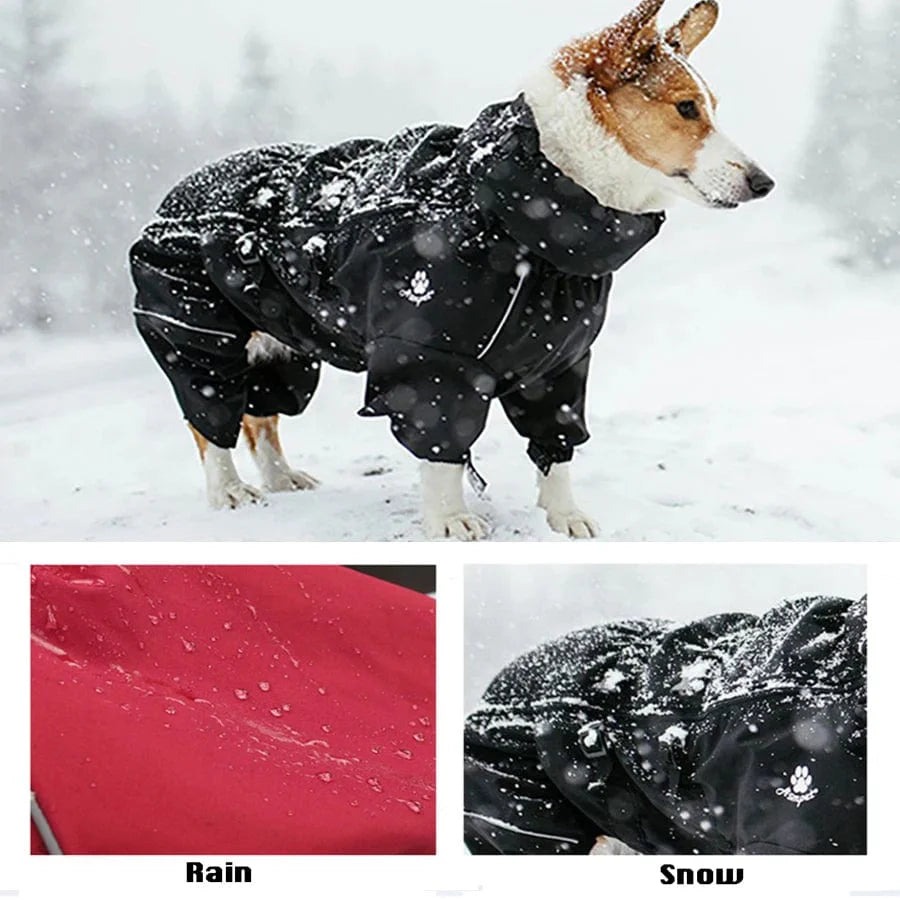 PawGuard: Pet Dog Coat Outdoor Jacket, Waterproof Winter Warm Clothes, Reflective Raincoat for Medium and Large Dogs - Homebound Essentials