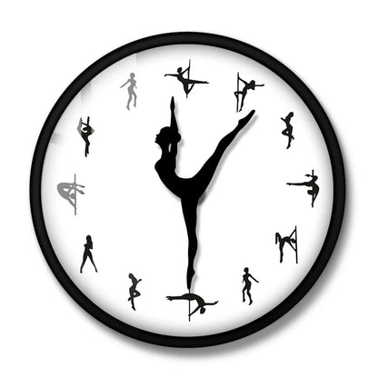 Pole Dancing Decorative Wall Clock – Stylish Silent Wall Art for Dance Rooms - Homebound Essentials