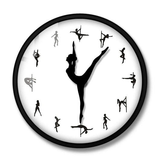 Pole Dancing Decorative Wall Clock – Stylish Silent Wall Art for Dance Rooms - Homebound Essentials