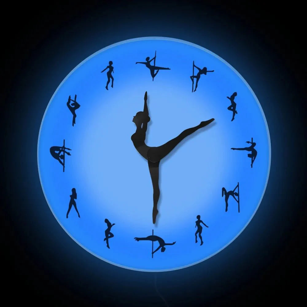 Pole Dancing Decorative Wall Clock – Stylish Silent Wall Art for Dance Rooms - Homebound Essentials