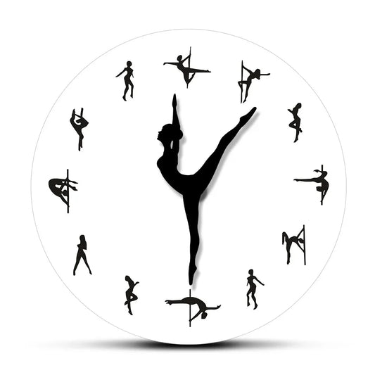 Pole Dancing Decorative Wall Clock – Stylish Silent Wall Art for Dance Rooms - Homebound Essentials