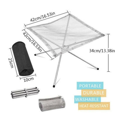 Portable Stainless Steel Fire Pit Grill Foldable Camping BBQ Bonfire Rac... — View 7