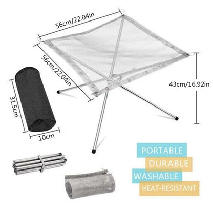 Portable Stainless Steel Fire Pit Grill Foldable Camping BBQ Bonfire Rac... — View 8