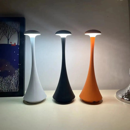 Rechargeable Mushroom Table Lamp Wireless Touch Desk Lamp Bedroom Atmosp... — Gift Idea
