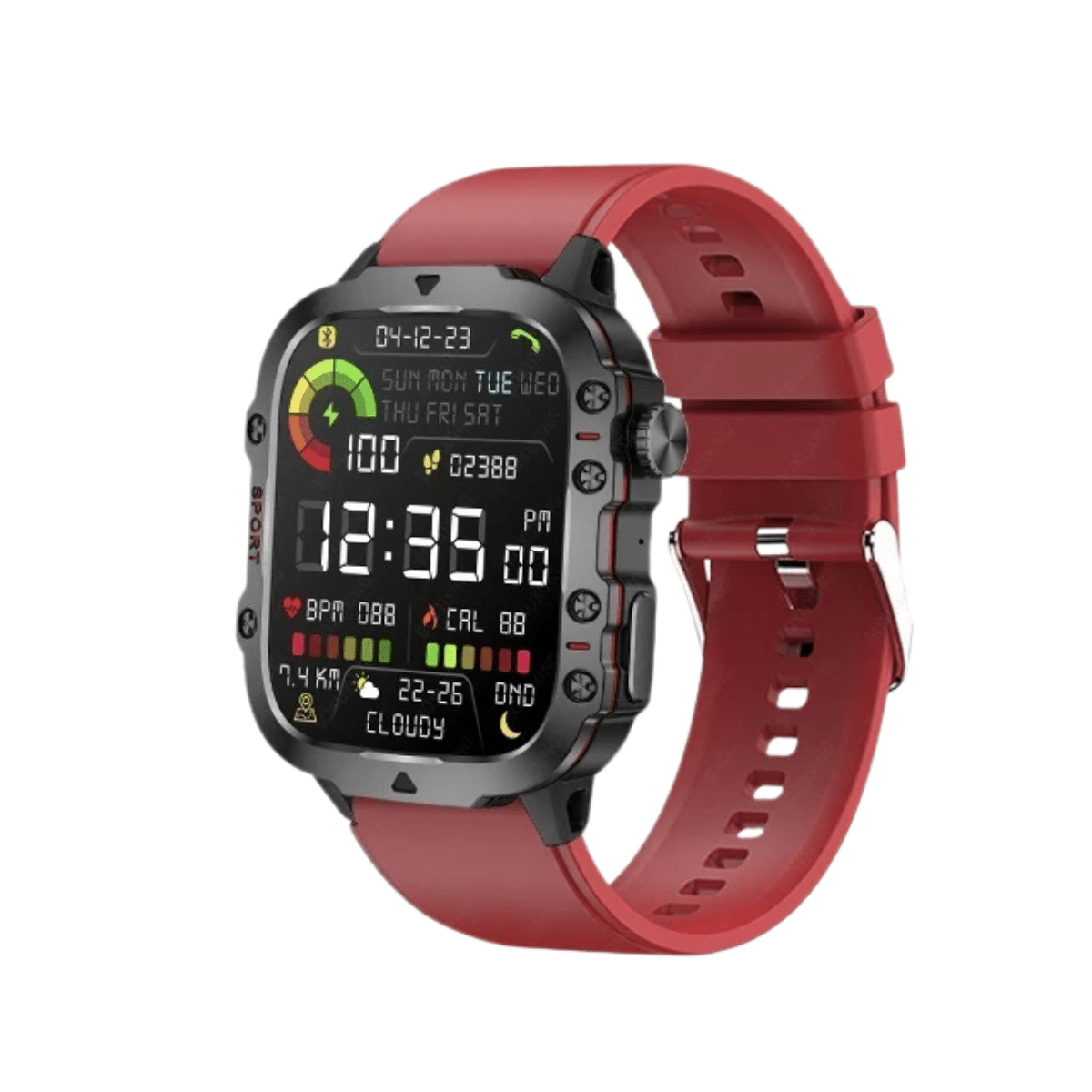 Men's Rugged GPS Smartwatch 1.96" AMOLED Bluetooth Call IP68 MIL - STD - 810H Compass Altimeter 15 Days - GiftWave.co