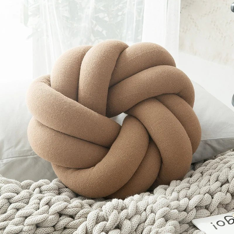 Regina Cotton DIY Hand Knot Back Cushion – Cozy Decorative Lumbar Pillow - Homebound Essentials