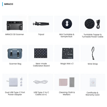Revopoint MIRACO 3D Scanner: High - Precision Handheld 3D Scanner for 3D Printing | Up to 0.02 mm Accuracy | Suitable for Small to Large Objects | 3D Scanner Camera - Homebound Essentials