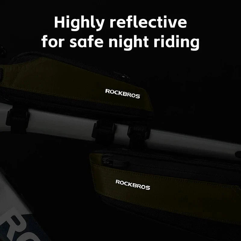 RockBros Bicycle Bag: Portable Cycling Top Tube Bag, Nylon MTB Road Phone Tool Bag with Reflective Ultralight Design - Homebound Essentials