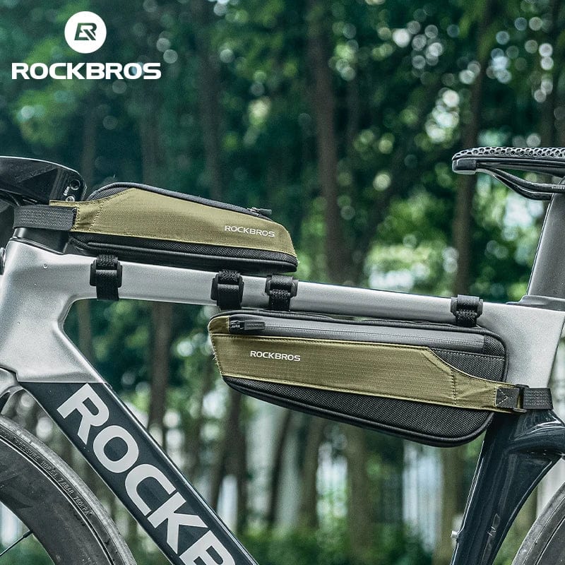 RockBros Bicycle Bag: Portable Cycling Top Tube Bag, Nylon MTB Road Phone Tool Bag with Reflective Ultralight Design - Homebound Essentials