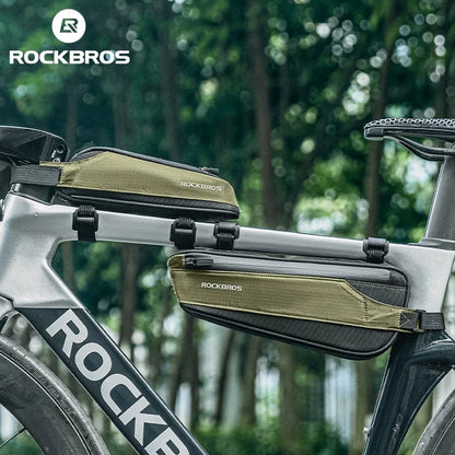 RockBros Bicycle Bag: Portable Cycling Top Tube Bag, Nylon MTB Road Phone Tool Bag with Reflective Ultralight Design - Homebound Essentials