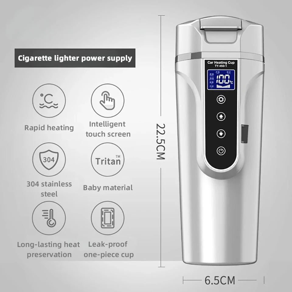 Self - Heating Smart Coffee Mug Temperature Control LED Display USB - C Rechargeable - GiftWave.co