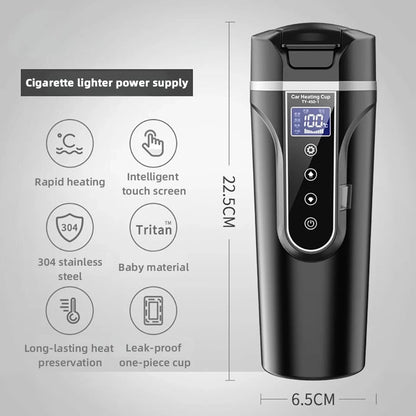 Self - Heating Smart Coffee Mug Temperature Control LED Display USB - C Rechargeable - GiftWave.co