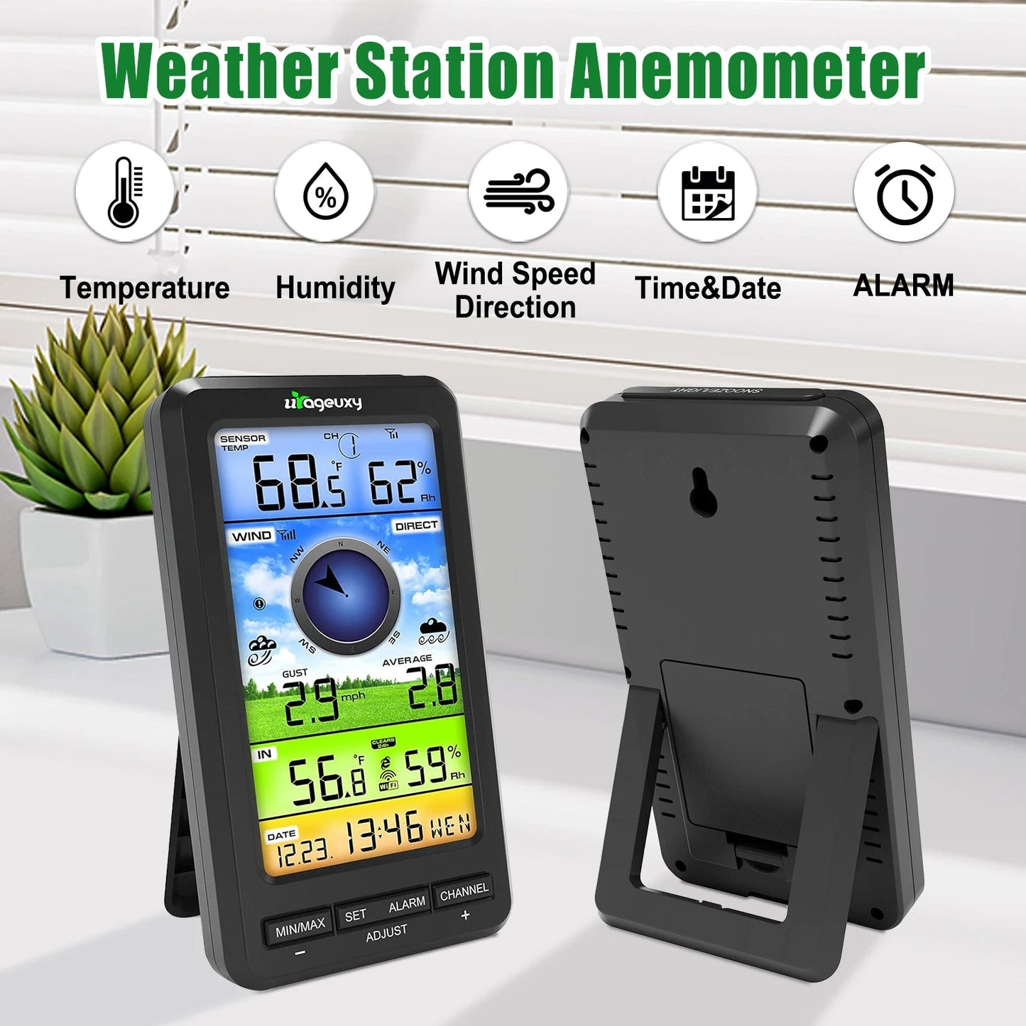 Smart Wireless Weather Station WiFi Indoor Outdoor Color Display Tempera... — View 6