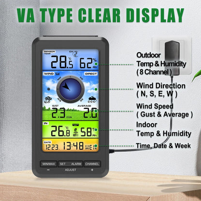 Smart Wireless Weather Station WiFi Indoor Outdoor Color Display Tempera... — View 7
