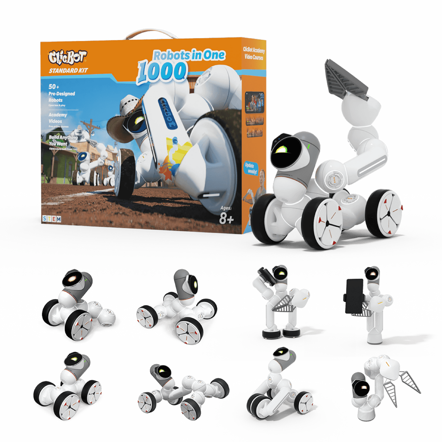 ClicBot Modular Coding Robot — Buildable, Programmable, STEM Learning Robot