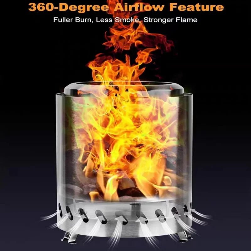 Tabletop Smokeless Fire Pit Portable Stainless Steel Wood Pellet Outdoor... — View 5