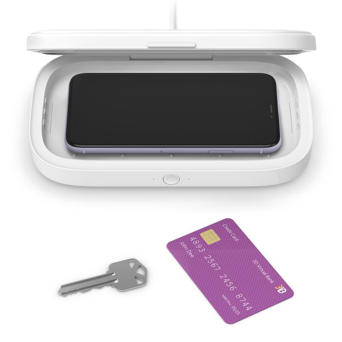 UV Phone Sanitizer with Wireless Charger Qi Charging Box 360 UV-C Steril... — View 6