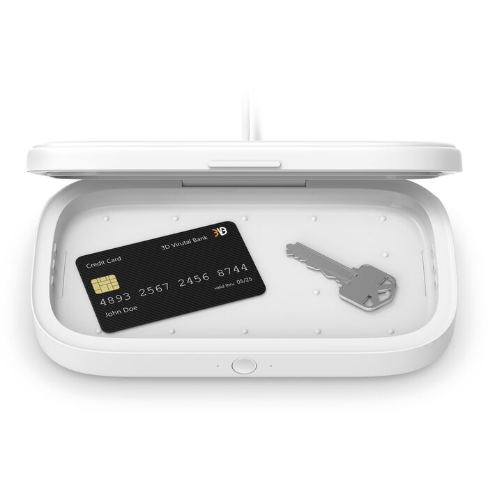 UV Phone Sanitizer with Wireless Charger Qi Charging Box 360 UV-C Steril... — View 4
